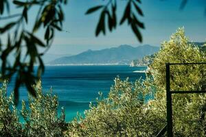 the beautiful Ligurian coast of Varigotti, pearl of the western coast in the summer of 2022 photo