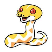 Cute amelanistic reticulated python cartoon vector