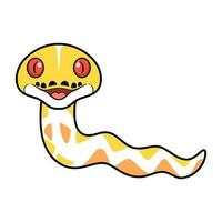 Cute amelanistic reticulated python cartoon vector