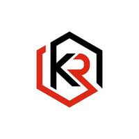 kr, rk monograma logo vector diseño ilustrativo 2