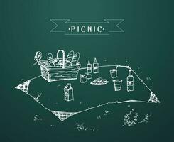 al aire libre picnic en parque vector