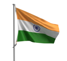 Indien flagga Land vinka nationell symbol tecken dekoration indisk person människor emblem frihet patriotism klok regering resa kultur grön orange Färg firande festival republik.3d framställa png