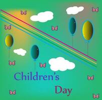 Happy easter card background happy children's day and ballon.For design template abstract background. vector