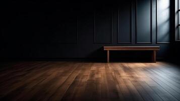 Purge light dull divider with excellent chiaroscuro and wooden floor. Moderate foundation for item introduction. Creative resource, photo
