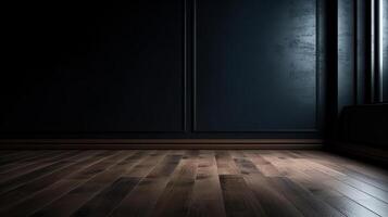 Cleanse light somber divider with stunning chiaroscuro and wooden floor. Encourage foundation for thing introduction. Creative resource, photo