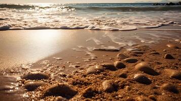 Sunny day at the shoreline. Creative resource, photo