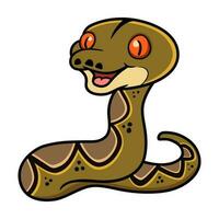 Cute happy reticulatus python cartoon vector