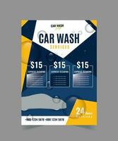 Car Wash Flyer Design Template, Car Cleaning Service flyer, Washing flyer, automobile wash leaflet, flyer layout design. vector