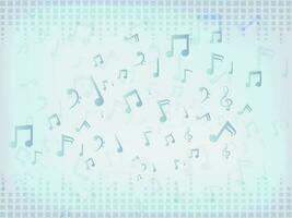 Abstract Music Sound Bars Background With Notes. vector