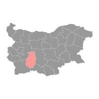 Pazardzhik Province map, province of Bulgaria. Vector illustration.