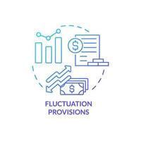 Fluctuation provisions blue gradient concept icon. Compensations. Dealing with inflation in construction abstract idea thin line illustration. Isolated outline drawing vector