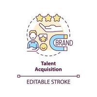 Talent acquisition concept icon. Company reputation. HR system. Employer branding abstract idea thin line illustration. Isolated outline drawing. Editable stroke vector