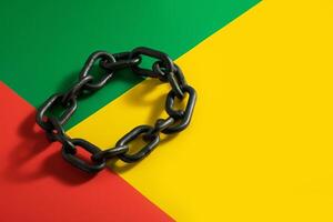 Uneteenth Independence Day. Chain is a symbol of liberation from slavery. illustration photo