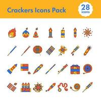 Colorful Set Of Crackers Icon Or Symbol. vector