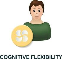 Cognitive Flexibility icon. 3d illustration from cognitive skills collection. Creative Cognitive Flexibility 3d icon for web design, templates, infographics and more vector