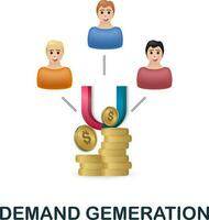 Demand Gemeration icon. 3d illustration from customer relationship collection. Creative Demand Gemeration 3d icon for web design, templates, infographics and more vector