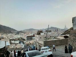 Mecca, Saudi Arabia, April 2023 - Beautiful view of Makkah city from Jabal Noor mountain in Makkah. The historic cave Hara is located on the top of Jabal Noor. photo