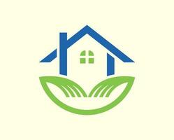 House and real estate logo design illustration.Farm and garden logo vector