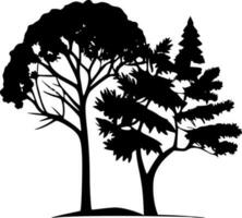 Trees, Minimalist and Simple Silhouette - Vector illustration