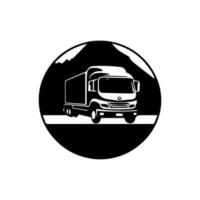 Transportation van logo design captures the spirit of movement and progress, perfect for logistics and transportation-related brands. vector