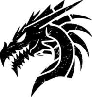 Dragons, Black and White Vector illustration