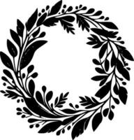 Wreath, Black and White Vector illustration