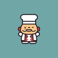 mascot chef logo design is friendly and inviting, perfect for brands that want to showcase their culinary expertise and hospitality vector