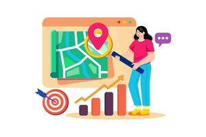 A local SEO expert optimizes a business's online presence for local search results. vector