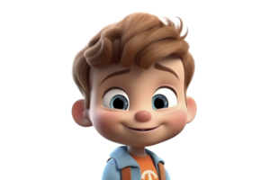 Cute happy ilttle boy character, created with generative AI png