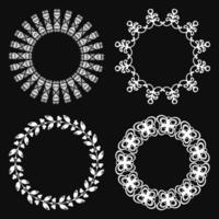 Set of round and circular decorative patterns for design frameworks. vector