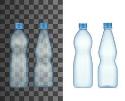 Realistic plastic bottle, mineral water drink vector