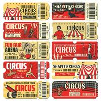 Circus, chapiteau, carnival show ticket templates vector