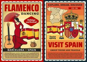 Spanish flamenco, museum, Spain travel and tourism vector