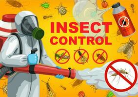 Pest control service exterminator, insects, bugs vector