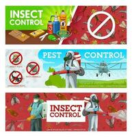 Insects pest control, aerial insecticide service vector