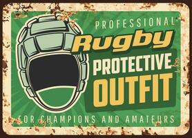 rugby protector atuendo oxidado metal vector plato