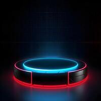 neon display product mockup ,podium futuristic 3d , photo