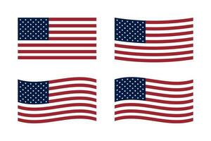 US American straight flag with true colors. vector