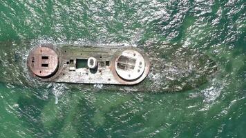 The Wreck of HMVS Cerberus in Port Philip Melbourne Australia Bird's Eye View video