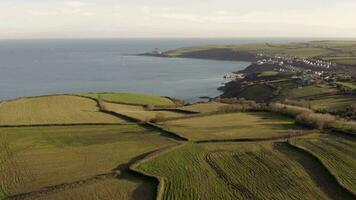 The Coastline of Cornwall at Sunset Aerial View video