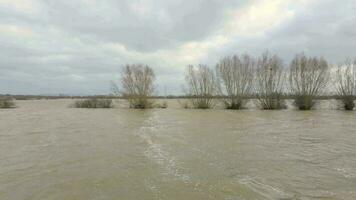 Flooding in the UK Showing Large Areas of the Countryside Flooded in the Winter video