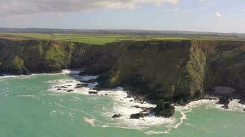 Godrevy Heritage Coast in Cornwall Aerial View video