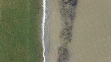 Aerial View of Flooding in the UK During the Winter Causing Devastation video