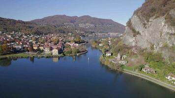 Lavena Ponte Tresa A Town on the Swiss Italy Border On Lake Lugano video