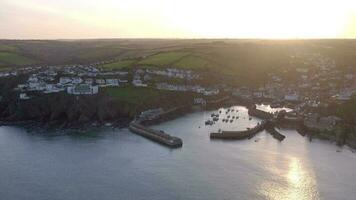 Mevagissey Harbour at Sunset in Cornwall UK video