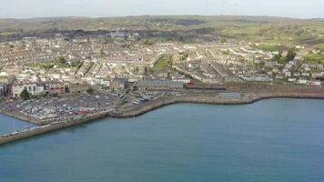 Penzance Railway Station in Cornwall UK Aerial video