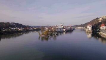 passau en stad i Tyskland som sitter på tre floder video