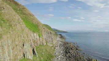 View of the Mountainous Scottish Landscape on the Holy Isle video