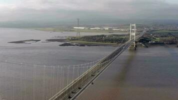 a severn ponte conectando Inglaterra e país de gales aéreo Visão video