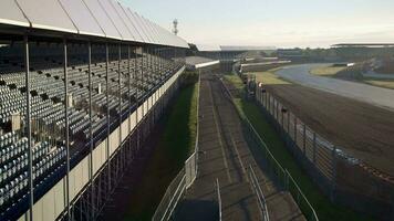 Grandstand View over Silverstone Race Track at Sunrise video